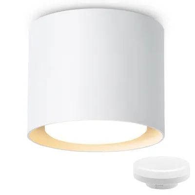 Produktbild von ZMH Deckenspot LED Aufbaustrahler Weiß  Rund Aufputz Deckenstrahler Flach aus Aufbauleuchte inkl LED Modul 5W Warmweiß für Küche Schlafzimmer Flur
