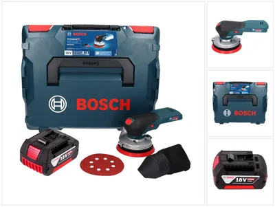 Obrázok produktu pre Bosch GEX 18V-125 Professional akumulátorová orbitálna brúska 18 V 125 mm bez kefiek + 1x akumulátor 5,0 Ah + L-BOXX - bez nabíjačky