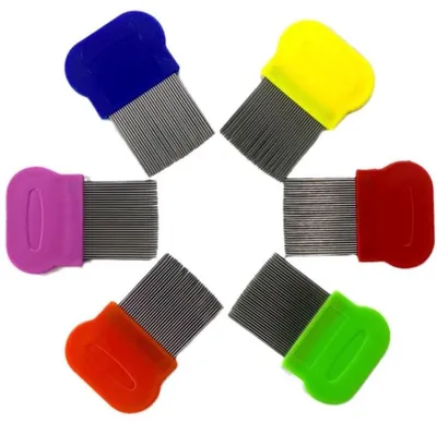 Produktbild von Go Go Gadget – Kopfläusekamm – Netzkamm – Läusekamm – Edelstahl – 8 x 5,8 cm – 1 Stück – zufällige Farbe