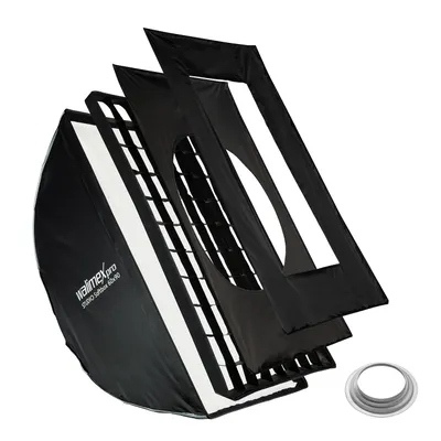 Obrázok produktu pre Walimex pro Studio Softbox 60x90cm + softboxový adaptér pre Hensel Expert, otočný o 360°, jednoduché nastavenie vďaka funkcii dáždnika, vrátane mriežky, masky, adaptéra Bowens a prepravnej tašky