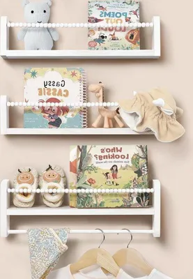 Immagine prodotto di Set di 3 scaffali sospesi in legno per la cameretta dei bambini