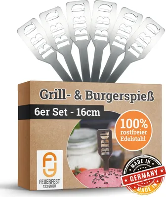 Produktbild von Burgerspieße BBQ aus Edelstahl 6er Set