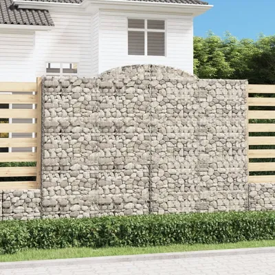 Produktbild von HOMMIE Gabionenkörbe - Moderne und langlebige - Gabionen mit Hochbogen - 10 Stk 300x50x220/240cm Verzinktes Eisen NEU783037 - Beete