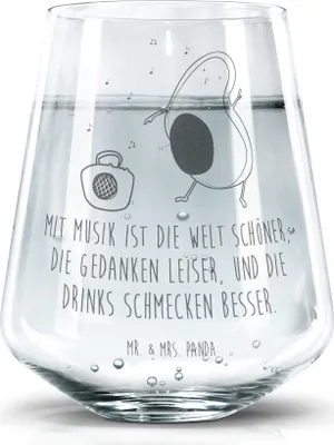 Produktbild von Mr. & Mrs. Panda Glas Avocado Tanzen - Transparent - Geschenk, Dekoglas, Wasserbecher, Party, Becherglas, Tumbler, Urlaub, Wasserglas, Singen, Musik