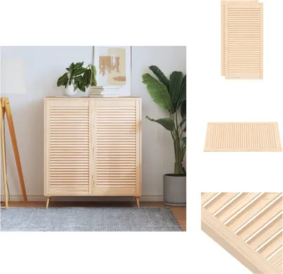 Produktbild von vidaXL Schranktüren Lamellen-Design 2 Stk. 99,3x49,4 Massivholz Kiefer - Schranktüren