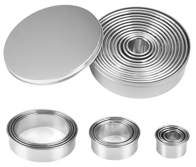 12-teiliges Set runde Keksausstecher, Edelstahl, 2,4–11,2 cm