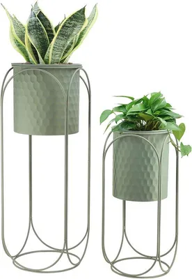 Produktbild von Pflanzgefäße Set 2-teilig mit Ständer - 65,5 cm und 45,5 cm hoch