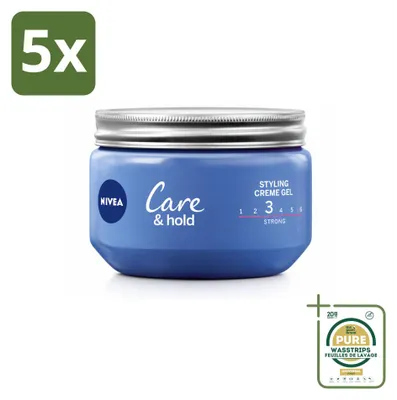 Immagine prodotto di 5 confezioni di NIVEA Care & Hold, crema gel modellante - 150 ml - confezione risparmio - 5 pezzi