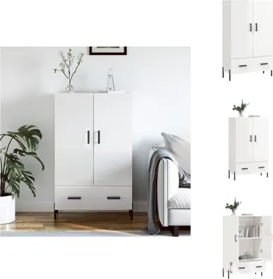 Produktbild von vidaXL Highboard Hochglanz-Weiß 69,5x31x115 cm Holzwerkstoff - Sideboards