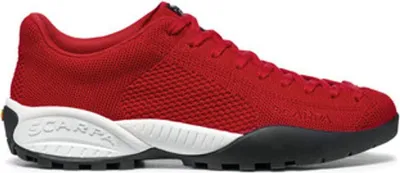 Roter Lifestyle-Schuh für Herren von Scarpa; Modell Mojito Bio; mit atmungsaktivem Obermaterial und rutschfester Sohle.