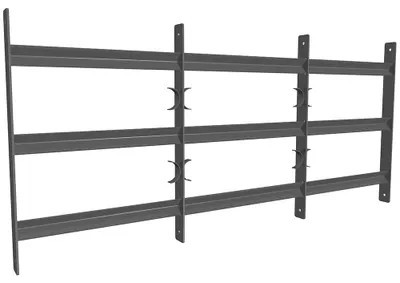 Obrázek produktu pro Bezpečnostní zábradlí Balkonové zábradlí Ochrana oken Ocelové zábradlí Stříbrná 129,6x45cm