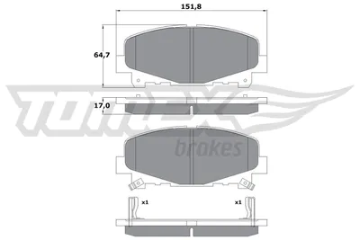 Produktbild von TOMEX brakes Bremsbeläge Satz Vorne Bremsklötze für HONDA ACCORD VIII (CU) TX 17-52