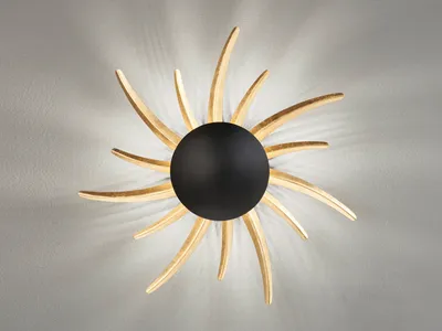 Immagine prodotto di Accattivante applique LED di design nero/oro Ø 45 cm con interruttore