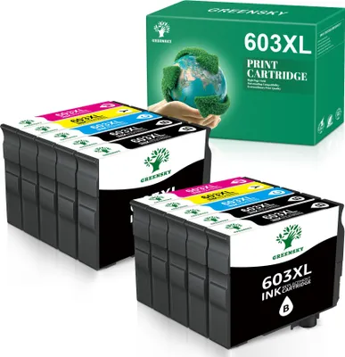 Produktbild von 10er GREENSKY 603XL Druckerpatronen Ersatz für Epson 603 XL Tintenpatronen Multipack Kompatibel für Epson Workforce WF-2830 WF-2810 WF-2835 WF-2850 Expression Home XP-3100 XP-4100 XP-2100 XP-2105 XP-3105 XP-4105