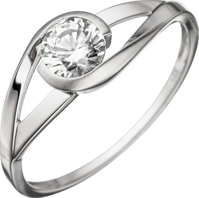 Produktbild von Gr. 56 Damen Ring 333 Gold Weißgold teil matt 1 Zirkonia Weißgoldring