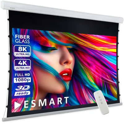 Produktbild von ESMART Expert XTR Tension Leinwand 266 x 149 cm (120") 16:9 | Fernbedienung | Vollmaskierung | Heimkino | elektrische Beamer Projektionsleinwand Motor Tension Leinwand LCD LED