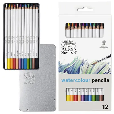 Immagine prodotto di Pastelli acquerellabili Winsor & Newton, 12 pezzi in scatola di metallo
