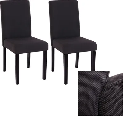 Obrázok produktu pre sada 2 stoličiek do jedálne Kuchynská stolička Littau ~ textil, čierna, tmavé nohy