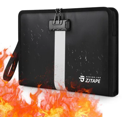 Produktbild von Dokumententasche Aktenkoffer Dokumentenmappe - 34 x 24 x 2,5 cm - Brandsicher - Wasserdicht - Mit Reflexstreifen