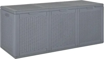 Obrázek produktu pro Zahradní úložný box šedý PP ratan 270 l