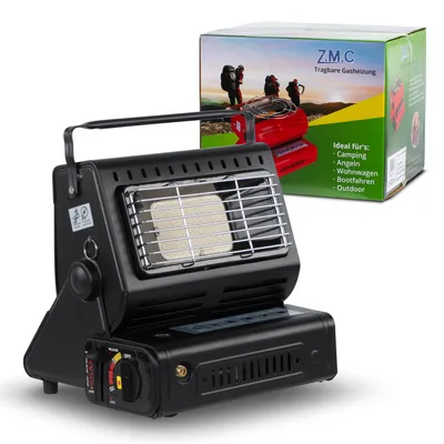 Produktbild von 2in1 Tragbare Gasheizung + Gas Kocher Camping Heizung Heizstrahler Gasheizer Butan Gasheizung Keramik 1,3KW ohne Gaskartuschen