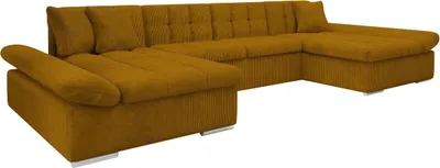 Produktbild von MIRJAN24 Ecksofa Alia Cord mit Regulierbare Armlehnen, U-Form Schlafsofa vom Hersteller mit Zwei Bettkasten (Farbe: Poso 01)