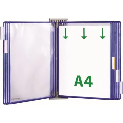 Produktbild von tarifold Wand-Sichttafelsystem 424101 DIN A4 blau mit 10 St. Sichttafeln