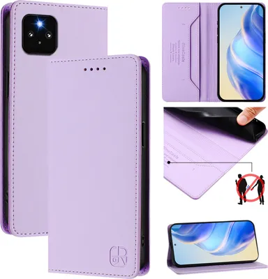 Image de Étui en cuir pour Google Pixel 5, étui à rabat avec fentes pour cartes, portefeuille et support Violet