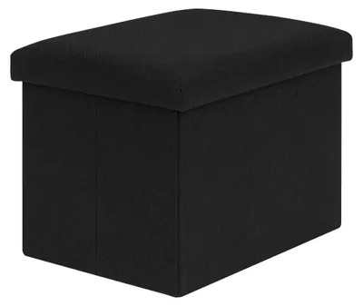 Productafbeelding van Opbergkruk 42 x 32 x 32 cm, linnen, zwart, voor woonkamer