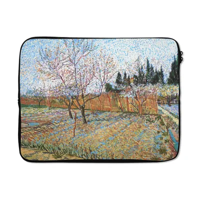 Produktbild von MuchoWow® Laptop Hülle 15 Zoll Blühender Pfirsichbaum - Vincent van Gogh Laptoptasche - Laptoptasche - Sleeve - Rundum-Schutz