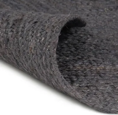 Zdjęcie produktu dla vidaXL Dywan ręcznie robiony z juty okrągły 90 cm ciemnoszary