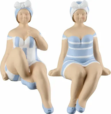 Image de Gilde Figurine Becky, la sirène, lot de 2, figurine décorative, décoration, objet décoratif, résine synthétique, 62904