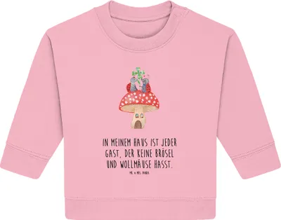 Produktbild von Mr. & Mrs. Panda Organic Baby Pullover Marienkäfer Fliegenpilz 12. - 18. Monat - Baumwolle Pink - Geschenk, Wohnung, Haus, Zuhause, Bullover, Lustige Sprüche