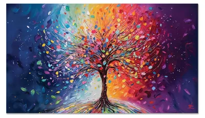 Produktbild von Giallobus - 05 - Regenbogenbaum - Giallobus - 140L x 80B cm - Bild - Acrylglas