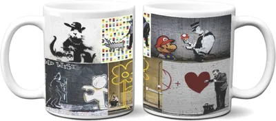 Obrázek produktu pro Keramický hrnek 300ml Banksy grafika v3