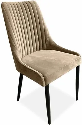 Produktbild von Meble Ares Esszimmerstuhl MASSIMO Beige & Metall - Esstisch Stühle - Samt Stuhl Esszimmer - Polsterstuhl Esszimmer