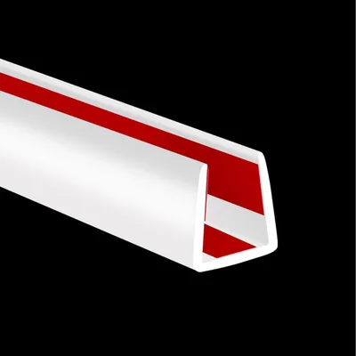 Produktbild von Gummi-Kantenverkleidung U-förmig selbstklebend 6m Weiß Schlitzbreite 10mm