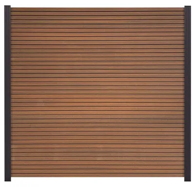 Produktbild von Ligna Gard WPC Zaun Borkum Akustikzaun ca. 180 x 180 cm Sichtschutz Steckzaun Golden Teak Ohne Pfosten