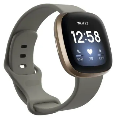 Produktbild von By Qubix passend für Fitbit Versa 3 & 4 / Sense 1 & 2 Sportarmband - Grau - Größe: S/M