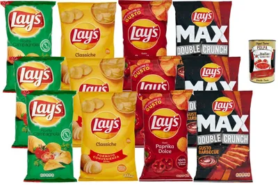Produktbild von Italian Gourmet Kartoffelchips Mix Bundle 12er Pack | Knusprige Chips Sortenmix | Campagnola, Klassisch, Paprika & Extra Crunch | Großpackung Party & Vorrat + Italian Gourmet polpa 400g
