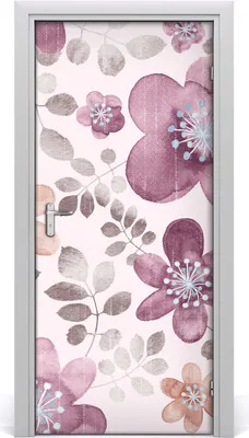 Produktbild von Tulup Türaufkleber 95x205 cm Dekorative Aufkleber Selbstklebend Wasserdichte Tapete Abnehmbar Schlafzimmer Wohnzimmer Wohnkultur - Blumenmuster