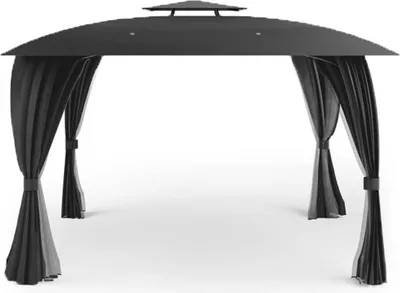 Produktbild von osoltus Garten Pavillon Amrum 3,3 x 3,3 m Anthrazit mit Seitenwand Moskitonetz