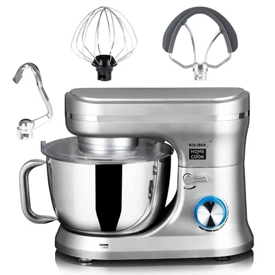 Produktbild von Koliber ROBOMAX X-2400-W Küchenmaschine 2400W Planetenmischer mit 4,5L Schüssel Knetmaschine für schweren Teig Silber