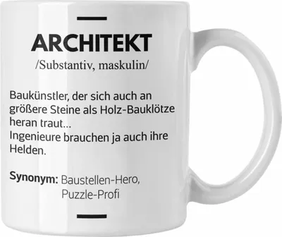 Produktbild von Trendation - Architekt Geschenke Tasse Lustig Kaffeetasse mit Spruch Architektur Architekten Geschenkidee Spruch (Weiß)