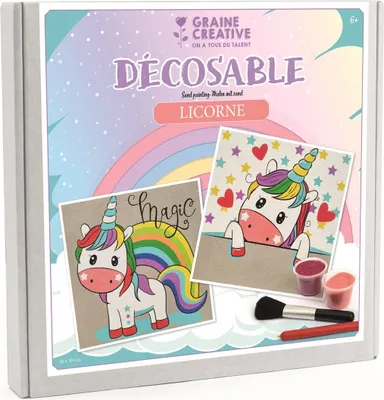 Produktbild von Graine Creative Sandmalset Einhörner 30x30 cm kreatives Bastelspielzeug