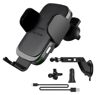 Produktbild von Hama FC10 Motion, Auto, Zigarettenanzünder, Kabelloses Aufladen, 1 m, Schwarz, Metallisch