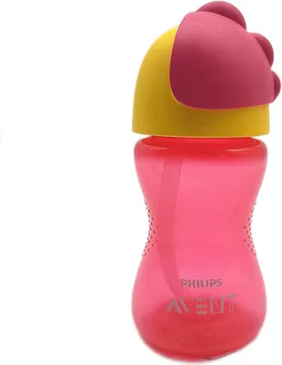 Zdjęcie produktu dla Philips AVENT Kubek z giętką słomką — 300 ml, 12 m+, 1 sztuka w opakowaniu, Butelka do picia, 1 mies., Różowy, Żółty, Indonezja, 300 ml, 1 szt.