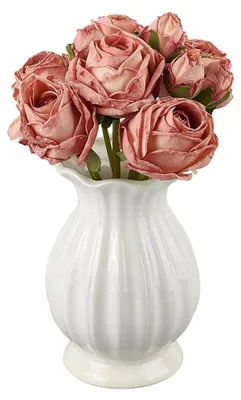 Productafbeelding van Vaas - Keramiek - 20 cm - Modern met Golfrand - Wit