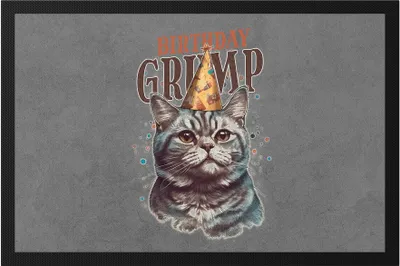 Produktbild von Birthday Grump Fußmatte Katzenliebhaber Witzig Lustig Geburtstag Cat Mom