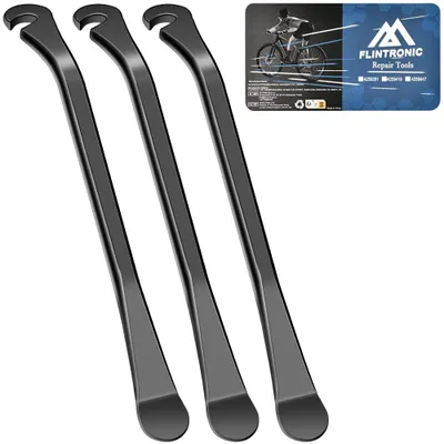 Image de Démonte-pneu vélo - 3 pièces - Acier - Pour vélo - Pour VTT et vélo de route